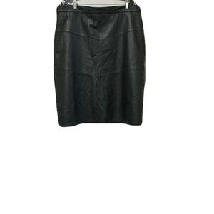 Women Black  Leather Pencil Skirt